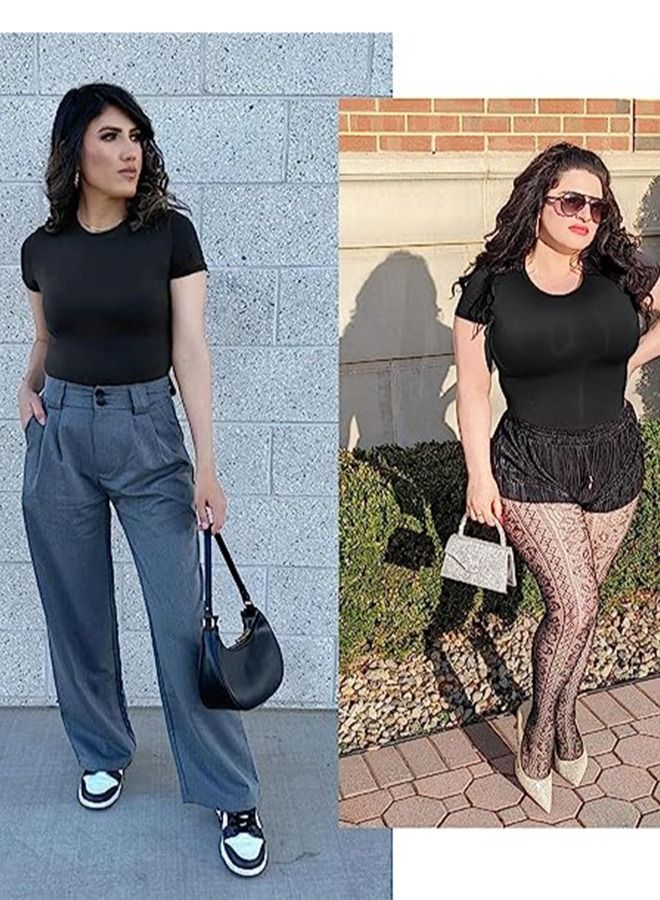general Women's Crew Neck Short Sleeve Bodysuit  Cloud Collection Jumpsuit Tops - Image 5