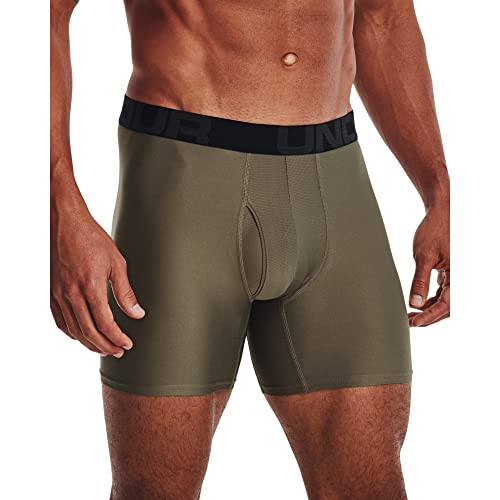 Under Armour mens Tech 6-inch Boxerjock 2-Pack, Black (004)/Tent, 5X-Large - Image 1