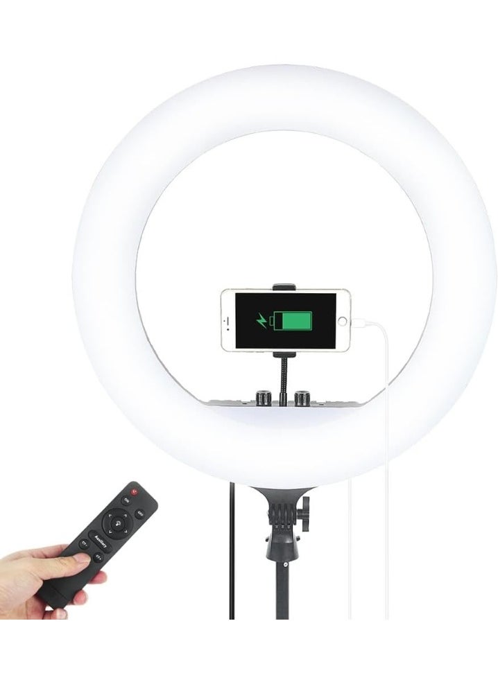 SHOPI - Ring Light With Photography tripod Stand And Remote Control for tiktok snapchat youtube online streaming 21-inch Big Selfie light RL-21 with Remote Black - Image 1