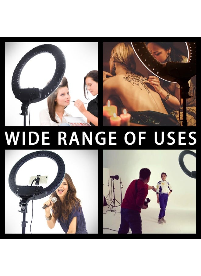SHOPI - Ring Light With Photography tripod Stand And Remote Control for tiktok snapchat youtube online streaming 21-inch Big Selfie light RL-21 with Remote Black - Image 1