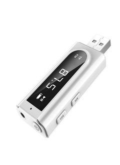 USB Bluetooth Transmitter Receiver with LCD Screen, 3 in 1 Bluetooth 5.0 Transmitter and Receiver Support TF Card & FM Transmit, 3.5mm Bluetooth Adapter for PC, TV, Headphones and Car