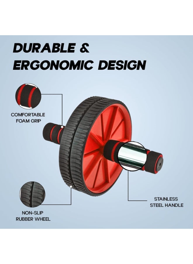 Konex Abs & Abdominal Workout Roller Wheels for Men & Women | Lightweight Non Skid Wheels with Easy & Ergonomic Grip | Ideal for Home & Gym Workouts - Image 2