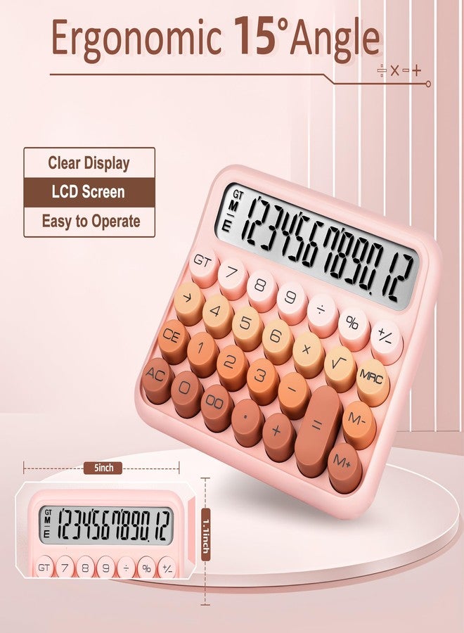 VEWINGL Mechanical Calculator 12 Digit Desk Calculator with Extra Large 5" LCD Display, Big Easy-Press Buttons, 15° Tilted Screen, Office & School Desktop Calculator - Image 5