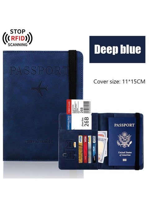 1pc RFID Passport Holder, Thin Passport Wallet, Leather Surface, Multi Functional Wallet, Travel Passport Holder, Cute Card Holder