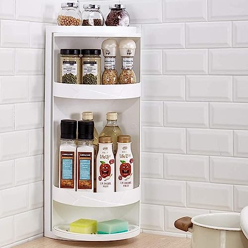 Olpad 360 Rotating Corner Shelves,3 Tier Storage Cabinet Towel Holder Rack, Corner Cabinets with Doors and Shelves for Bathroom Bathtub Toilet Table (Big) - Image 3