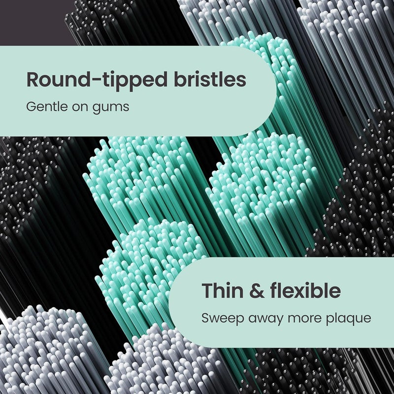 quip Ultra and Ultra Lite EasyClick Brush Pod Refill Heads - 4 Pack - Verified Brush Head Refills for Sonic Electric Toothbrushes - Soft Bristles, Compact - Last 3 Months Each - Black - Image 3