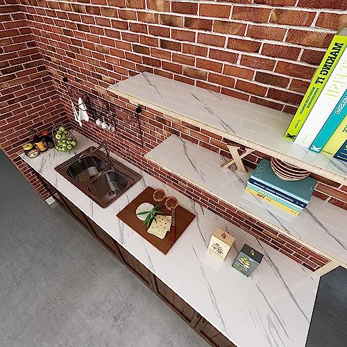 HOME13™ Marble Wallpaper Peel & Stick Contact Paper Self Adhesive Decorative Removable Waterproof Wallpaper for Kitchen Cabinet and Furniture Countertops (24 X 120 INCH, Grey & White Marble) - Image 5