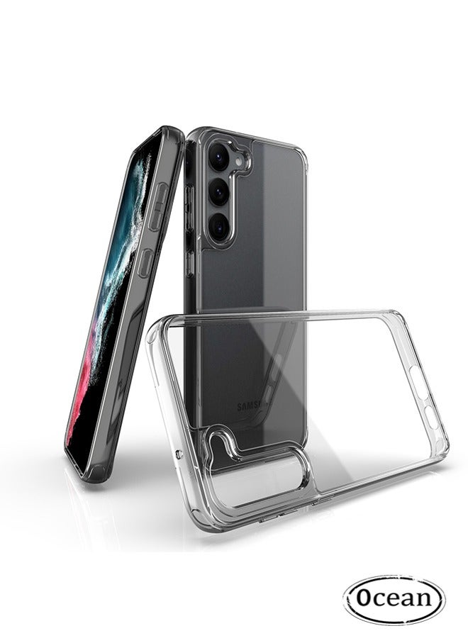 JS Samsung Galaxy S23 Case Silicone Cover Non-Yellowing Shockproof Phone Bumper Cover, Anti-Scratch Clear Back (Clear) - Image 1