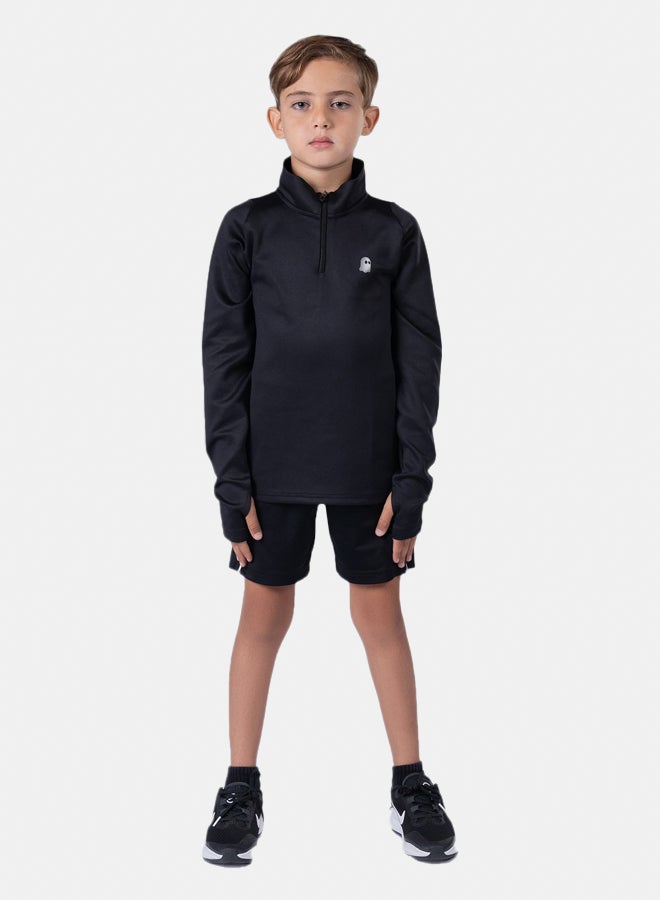 Ghost Unisex 1/4 Zip Top - Black - Image 1