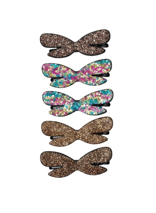 Glitter Butterfly Hair Claw Clips for Women & Girls | Perfect for Thick and Thin Hair, Non-slip, strong plastic material, Women's Hair Accessories - Set of 6
