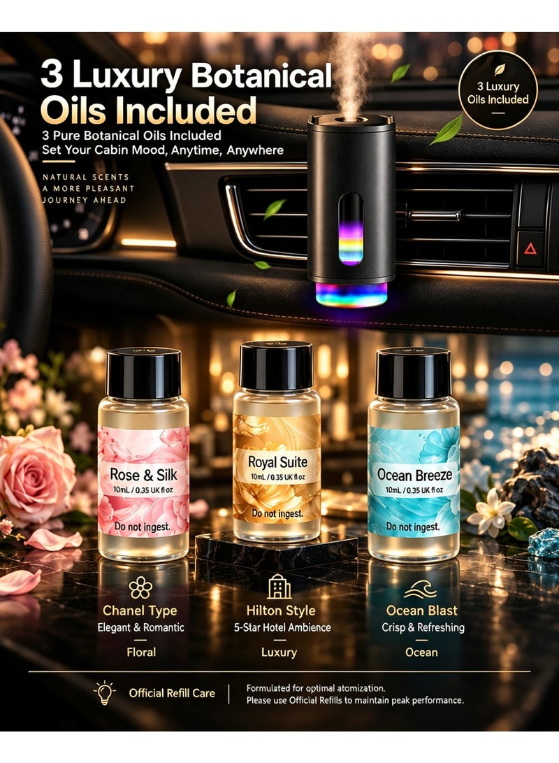 تانماشي معطر سيارة ذكي باللون الأسود الملكي من تانماشي، موزع عطر سيارة مانع للتسرب مع تشغيل تلقائي، معطر هواء وإكسسوارات سيارات داخلية أنيقة - Image 4