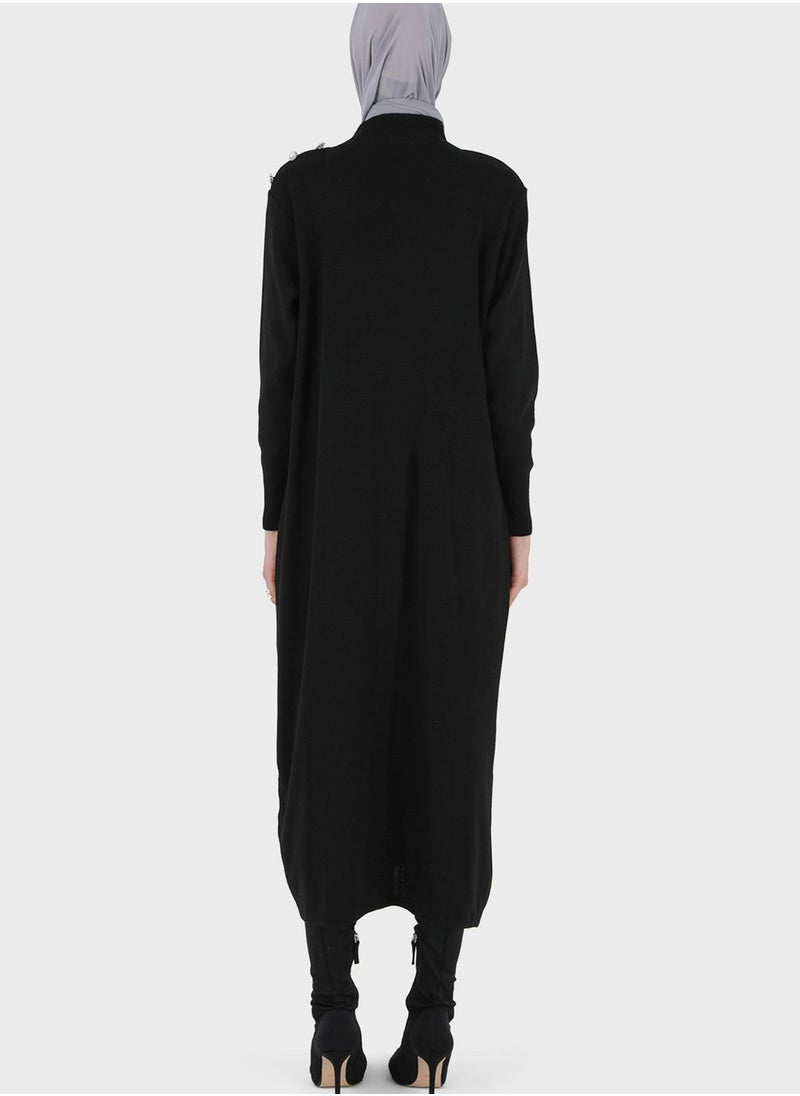 Refka by modanisa - High Neck Knitted Dress - Image 1