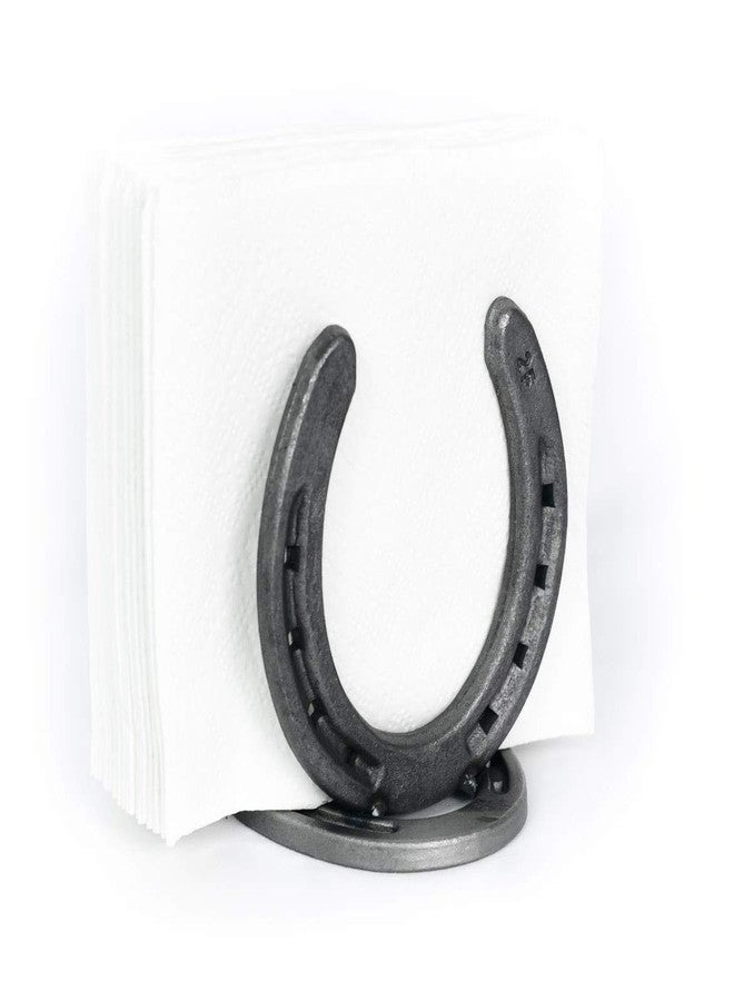 The Heritage Forge Rustic Horseshoe Napkin Holder Perfect for Napkins in the Kitchen, Dining Outside, and Picnics - Brown - The Heritage Forge - Image 3