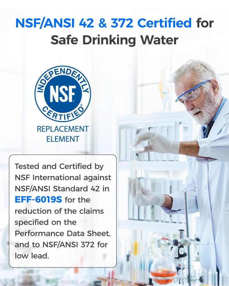 Waterdrop Replacement for GEÂ® RPWFEÂ®, RPWF (Built-in CHIP) Refrigerator Water Filter, Compatible with GFE28GYNFS, GFE28GELDS, PFE28KELDS, PFE28KYNFS, GFD28GELDS, PWE23KELDS, PWE23KMKES, 3 Filters - Image 5