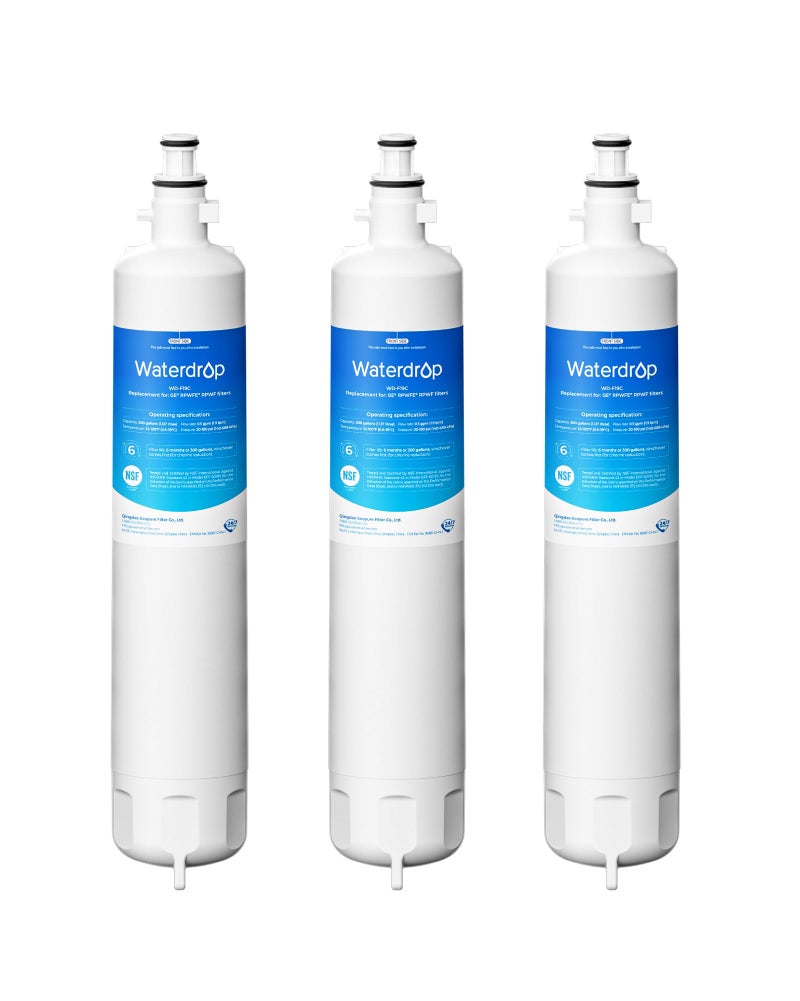 Waterdrop Replacement for GEÂ® RPWFEÂ®, RPWF (Built-in CHIP) Refrigerator Water Filter, Compatible with GFE28GYNFS, GFE28GELDS, PFE28KELDS, PFE28KYNFS, GFD28GELDS, PWE23KELDS, PWE23KMKES, 3 Filters - Image 1