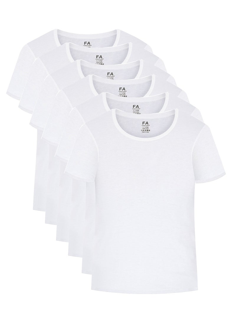 Fashion Academy FA Fashion Academy Mens Inner T-Shirt White Promo Pack of 6 - Image 1