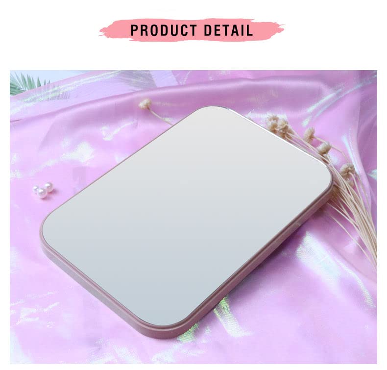 Mockery Multi-use Makeup Mirror, Foldable Makeup Mirror Simple Portable Makeup Mirror Princess Mirror Square Mirror Foldable Makeup Mirror Square Table Makeup Cosmetic Mirror for Women (Pink) - Image 4