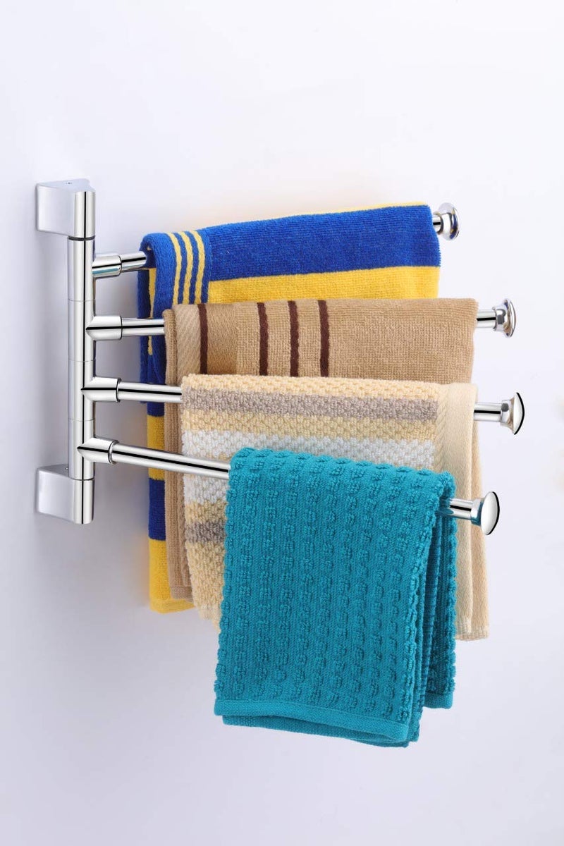 GLOXY ENTERPRISE Stainless Steel 4 Bar Swing Hanger Towel Rack for Bathroom Towel Holder for Kitchen Towel Hanger Stand for Wash Basin - Image 1