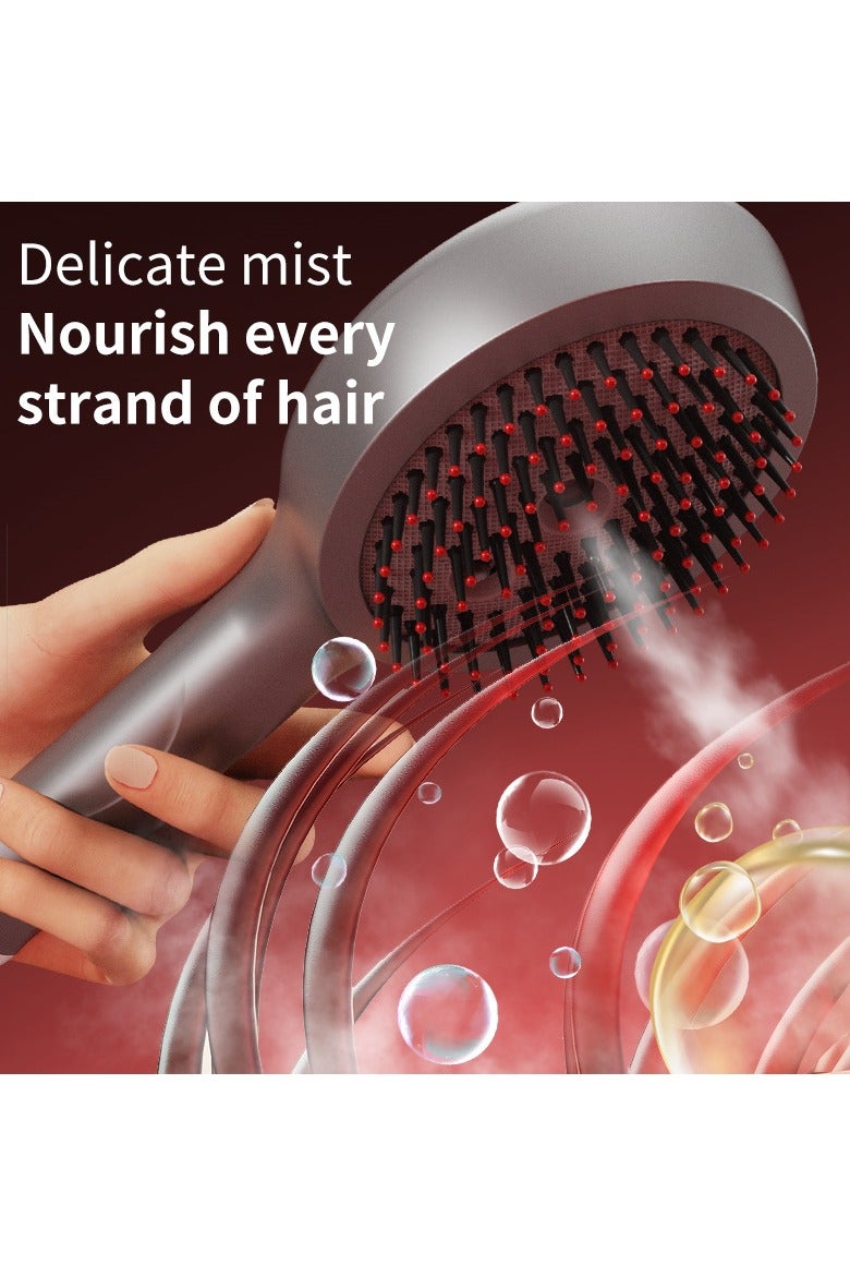 عام مشط تدليك رذاذ للعناية بالشعر مع تدليك اهتزازي وضوء أحمر، يرخي فروة الرأس ويعزّز العناية بالشعر. - Image 2