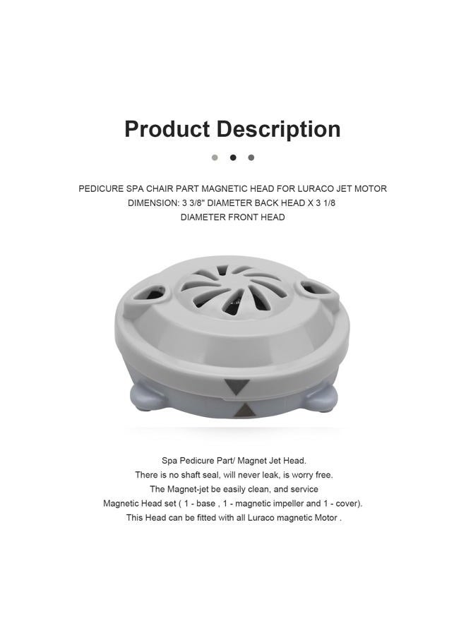 SuperDi Pipeless Magnetic Jet Head Motor for Pedicure spa Chair Part Magnetic Head (4 pin) BF-004 Pedicure spa Tubs Includes Propeller and Cap - Image 3