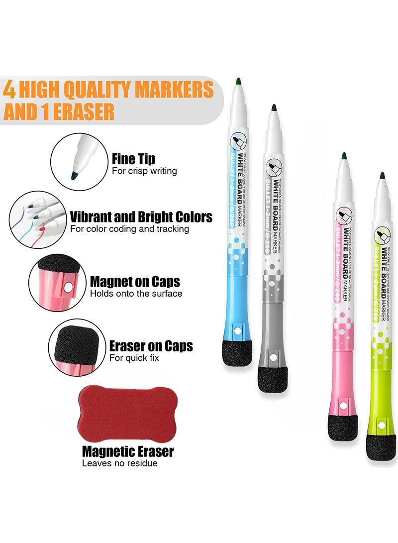 CLOUDFOUR Magnetic Whiteboard Planner Organizer for Fridge 30 x 42cm, Daily Planner, Meal Planner and Shopping List Whiteboard, Daily Reminder, Magnetic Dry Erase Board with 4 Markers and Eraser. - Image 2