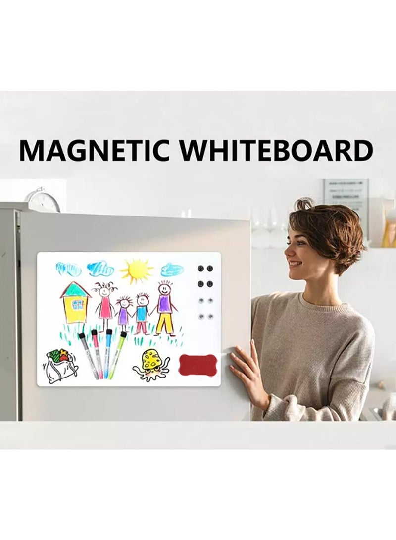 CLOUDFOUR Magnetic Whiteboard Planner Organizer for Fridge 30 x 42cm, Daily Planner, Meal Planner and Shopping List Whiteboard, Daily Reminder, Magnetic Dry Erase Board with 4 Markers and Eraser. - Image 4