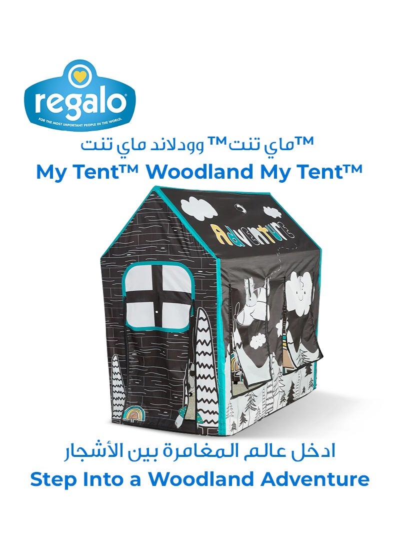 ريجالو خيمة اللعب المحمولة وودلاند | بطول 127 سم × عرض 68.58 سم × ارتفاع 119.38 سم | سهلة التركيب وقابلة للطي | خفيفة الوزن وسهلة الحمل | للعب داخل المنزل وخارجه - Image 1