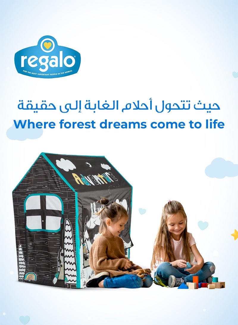 ريجالو خيمة اللعب المحمولة وودلاند | بطول 127 سم × عرض 68.58 سم × ارتفاع 119.38 سم | سهلة التركيب وقابلة للطي | خفيفة الوزن وسهلة الحمل | للعب داخل المنزل وخارجه - Image 2