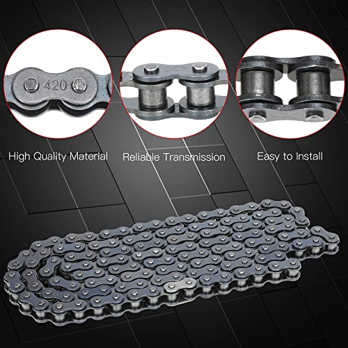 GREHUA 420 Mini Bike Rear Drive Chain 90 Link & Breaker Compatible with Coleman Powersports CT200U BT200X CT200U-EX Baja Warrior Massimo MB200 TrailMaster Predator 212cc 196cc Minibike Parts - Image 4