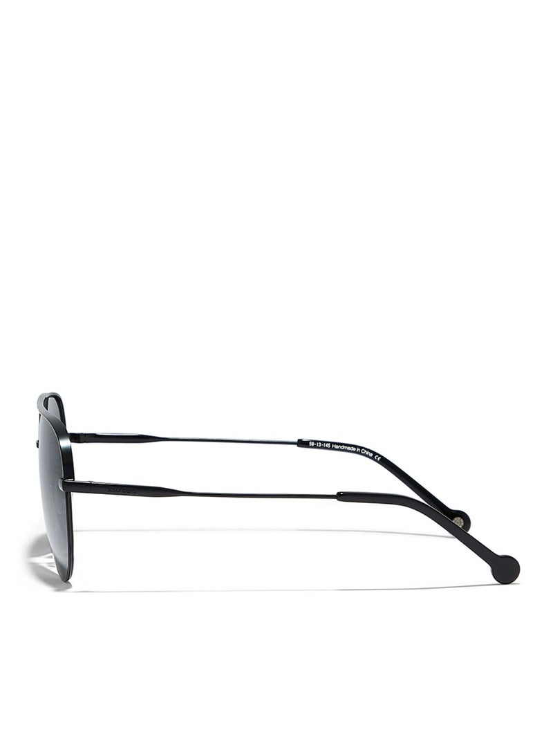 30Sundays 30Sundays ACES Men's Aviator Sunglasses, Black/Gray - Image 3