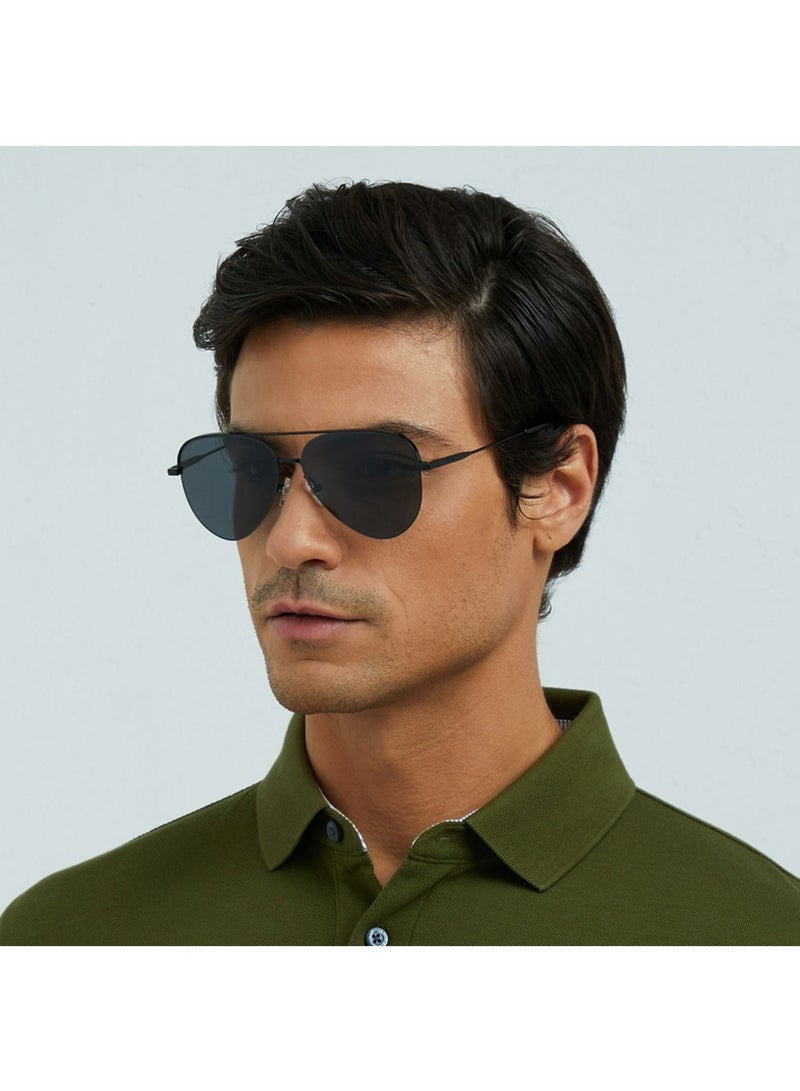 30Sundays 30Sundays ACES Men's Aviator Sunglasses, Black/Gray - Image 5