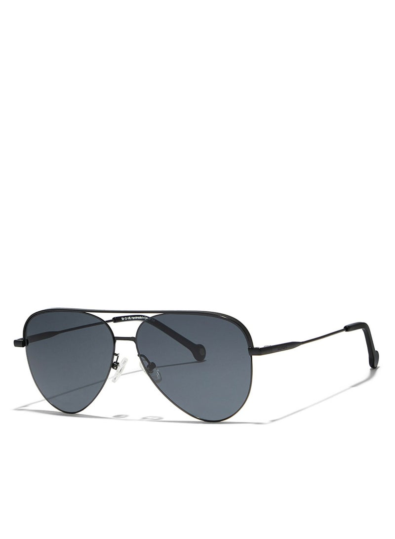 30Sundays 30Sundays ACES Men's Aviator Sunglasses, Black/Gray - Image 2