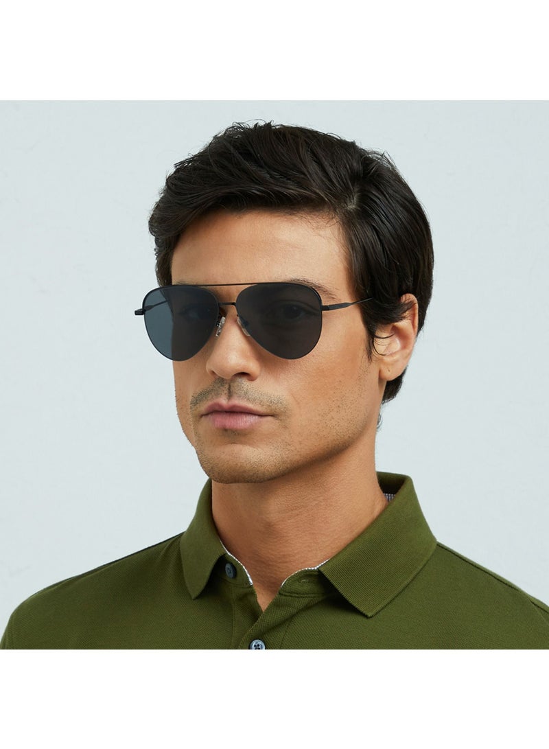 30Sundays 30Sundays ACES Men's Aviator Sunglasses, Black/Gray - Image 4