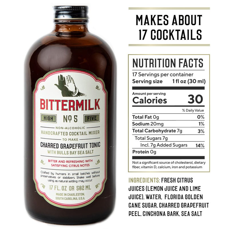 بيترميلك رقم 5 تونك جريب فروت مشوي مع ملح بحر بولز باي - مزيج كوكتيل مصنوع يدويًا بالكامل من المكونات الطبيعية - مزيج مارجريتا، مزيج كوكتيل - Image 2