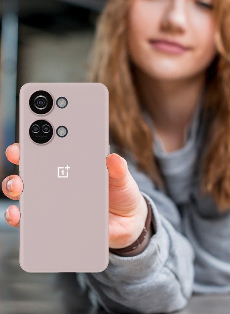 CATANES OnePlus Nord 3 Case Silicone Cover Soft and Durable Comfortable to Grip Soft Flexible Rubber Protective Case Beige - Image 3