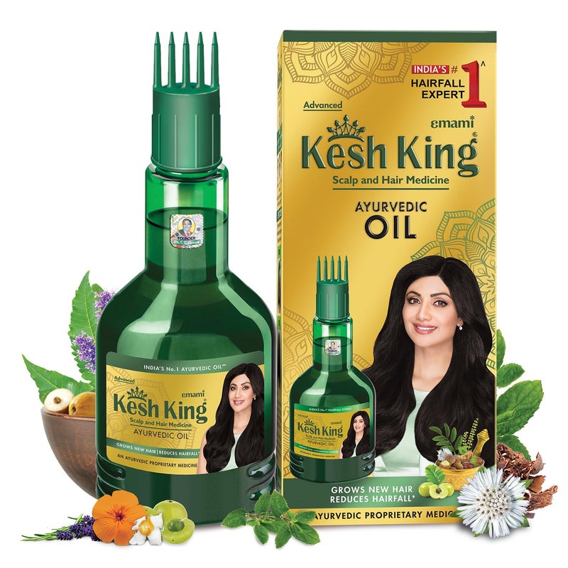 Kesh King Ayurvedic Hair Oil | Herbal Oil with Bhringraj & Amla | Enhance Hair Growth | Reduce Hairfall | Nourishes Scalp | Provides Long & Thick Hair | 10.14 Fl Oz/300ml - Image 1