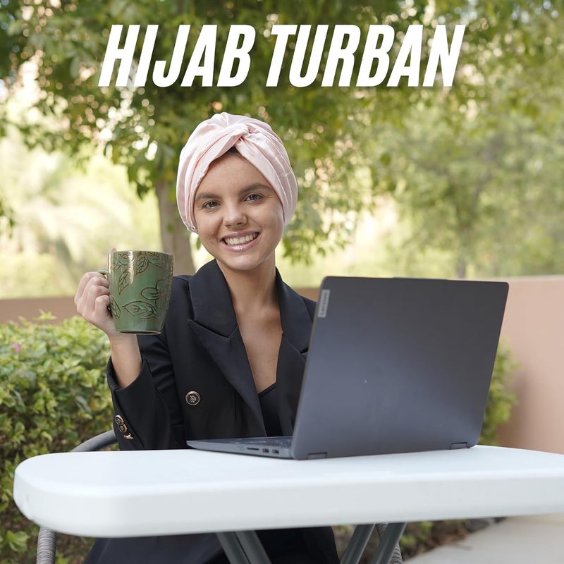 سيلك مي عمامة حرير التوت النقي 100% - 22 موم - مقاس واحد - عمامة شعر مبطنة بطبقتين - خفيفة الوزن ومتعددة الاستخدامات - بديل الحجاب - غطاء رأس أنيق - زمردي - Image 5