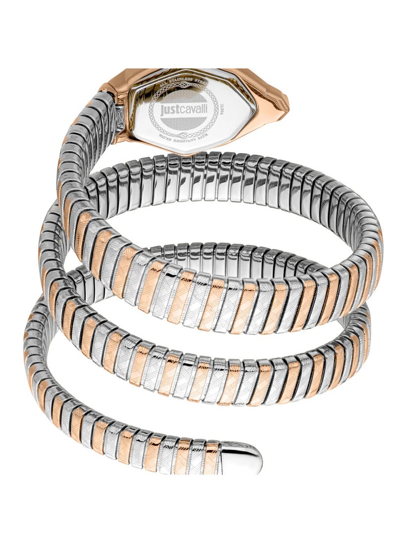 Just Cavalli - Just Cavalli Women Mesmerizing Design White Dial Two Tone Watch -  JC1L304M0075 - Image 1