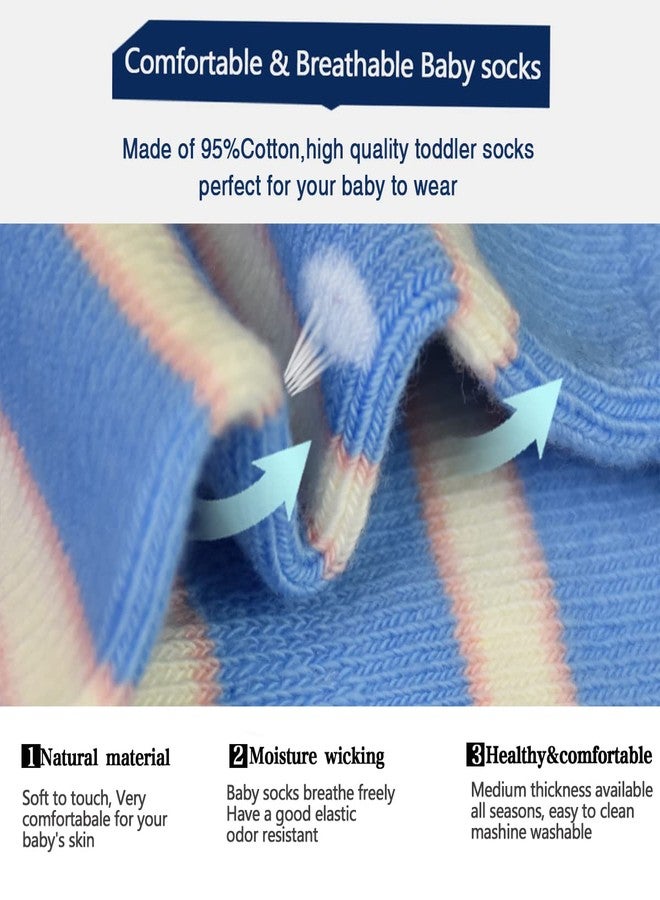 Tphon Non Slip Kids Toddler Socks with Grippers Baby 12 Pairs Anti Skid Socks for Boys Girls 0-7 Year Children, 04 Cartoon 12 Pairs, 1-3 years - Image 5