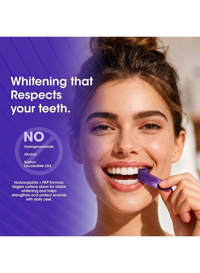SMILEKIT 14 Applications Purple Teeth Whitening Strips, Colour Correcting Whitening, Peroxide Free & Enamel Safe for Sensitive Teeth, Removes Coffee Tea Wine & Smoking Stains - Image 3