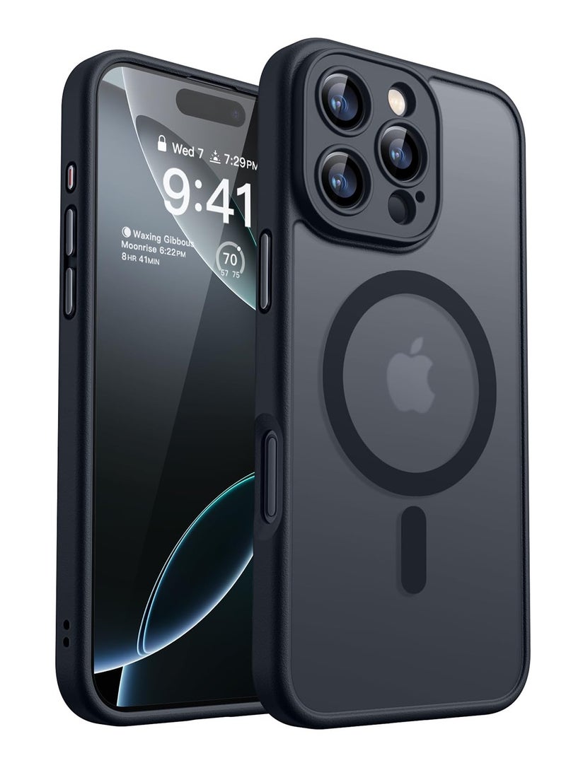 سوكاد - جراب مغناطيسي متوافق مع iPhone 16 Pro، مطور [حماية كاملة للكاميرا] [متوافق مع Magsafe] [شفاف غير لامع] جراب واقٍ مقاوم للصدمات للهاتف مقاس 6.3 بوصة - أسود - Image 1