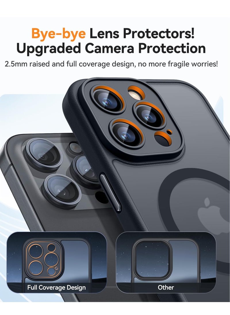 سوكاد - جراب مغناطيسي متوافق مع iPhone 16 Pro، مطور [حماية كاملة للكاميرا] [متوافق مع Magsafe] [شفاف غير لامع] جراب واقٍ مقاوم للصدمات للهاتف مقاس 6.3 بوصة - أسود - Image 1