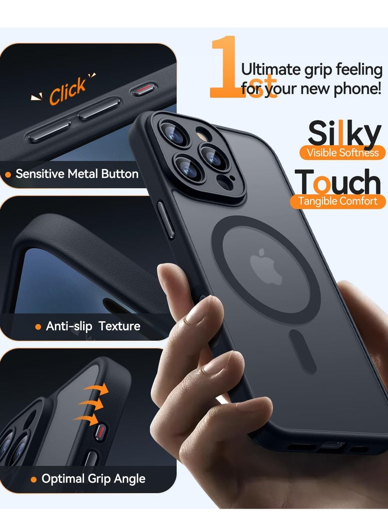 سوكاد - جراب مغناطيسي متوافق مع iPhone 16 Pro، مطور [حماية كاملة للكاميرا] [متوافق مع Magsafe] [شفاف غير لامع] جراب واقٍ مقاوم للصدمات للهاتف مقاس 6.3 بوصة - أسود - Image 1