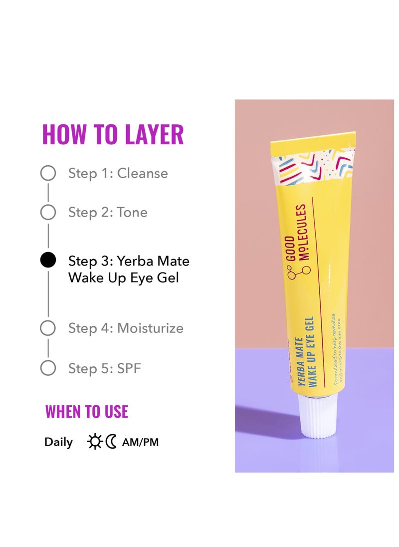 GOOD MOLECULES - Yerba Mate Wake Up Eye Gel - Yerba Mate, Hyaluronic Acid and Caffeine to Hydrate, Minimize Puffiness and Swelling - Skincare for Face - Image 1