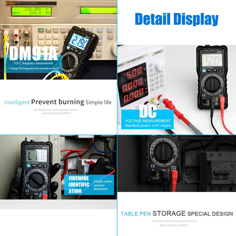 MESTEK Digital Multimeter 150*70*50mm 9999 Counts High Precision - Intelligent Identification True RMS Multimeter for Electrical Testing & Home Maintenance - Image 4