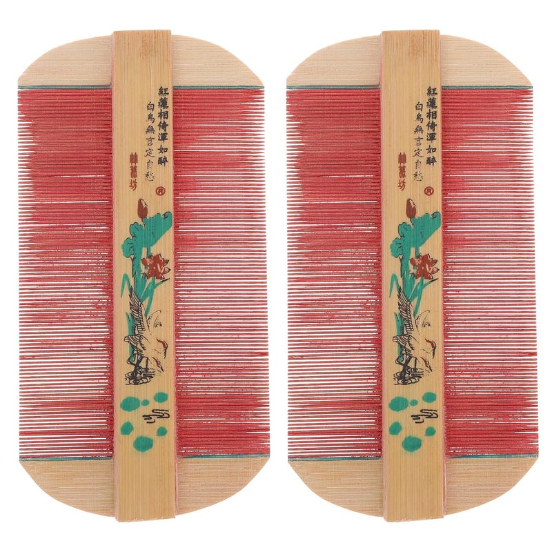 EXCEART 2Pcs Combs Nit Combs Combs Wallet Comb Remover Wooden Hair Combs Massage Comb DoubleSide Comb for Men Women