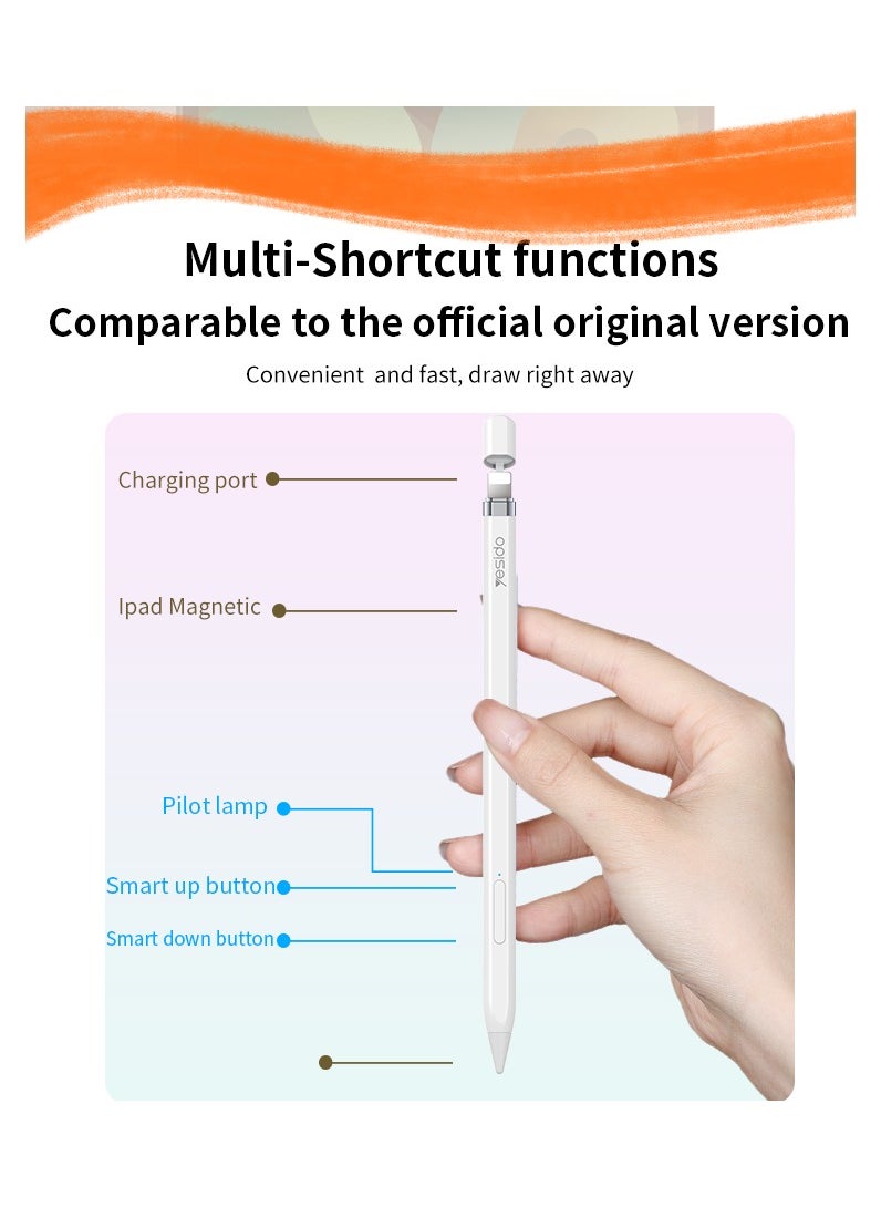 Yesido - ST13 Type-C Plug Active Stylus Pen Aluminum Tablet Pressure Touch Stylus Pencil Pen - Image 1