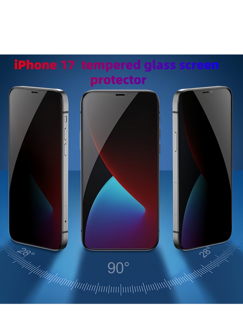 【iPhone  17】Privacy Screen Protector−Easy Fit 9H Tempered Glass, Auto-Alignment, Anti-Scratch, Smudge-Resistant, Bubble-Free, Durable Edge-to-Edge Coverage,  Privacy Peep Protection - Image 1