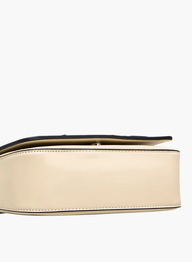 Celeste Monogram Print Crossbody Bag with Button Closure