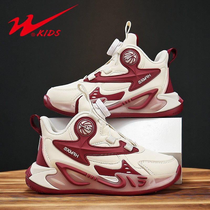 Double Star Children'S Shoes Boys' Shoes 2025 Girls' Rotating Button Sports Shoes Waterproof Leather Sports Shoes Trendy - Image 5